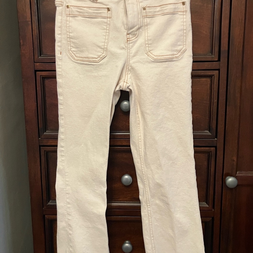 Zara Mini Flare Cream Pants 26